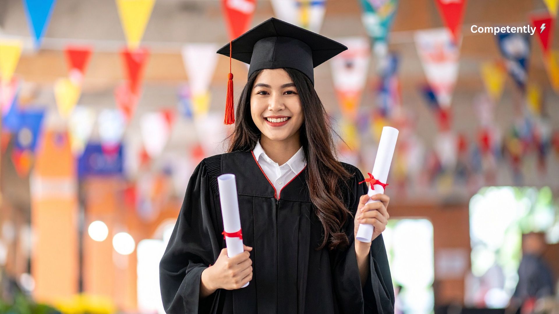 A woman on her graduation day